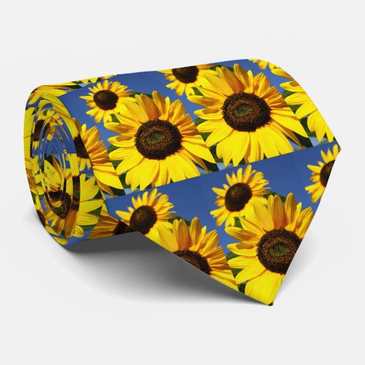 Zonnebloemen Stropdas (Opgerold)