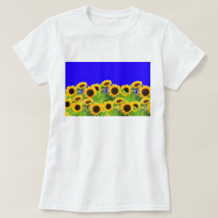 Zonnebloemen T-shirt Oekraïne Vlag Kleuren - Onder