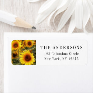 Zonnebloemen Tabblad Retouradres label