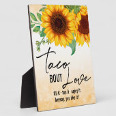 Zonnebloemen Tacos-bord Tabletop Plaque met Easel Fotoplaat (Zijkant)