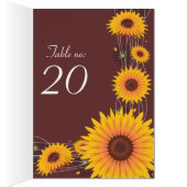 Zonnebloemen Tafelkaart (Binnen (Rechts))