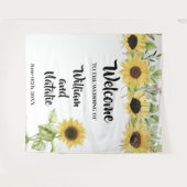 Zonnebloemen Tapijt Bruiloft Uitnodiging Wandkleed (Voorkant (horizontaal))