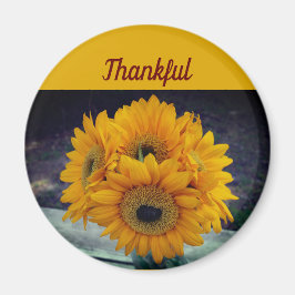 Zonnebloemen Thankful Farmhouse Sunflower Magnet Magneet