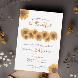 Zonnebloemen Thanksgiving Diner Kaart