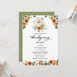 Zonnebloemen Thanksgiving Feast Invitation
