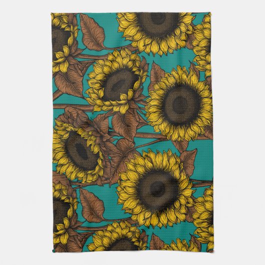 Zonnebloemen Theedoek (Verticaal)