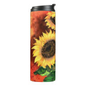 Zonnebloemen Thermal Tumbler Thermosbeker (Gedraaid links)