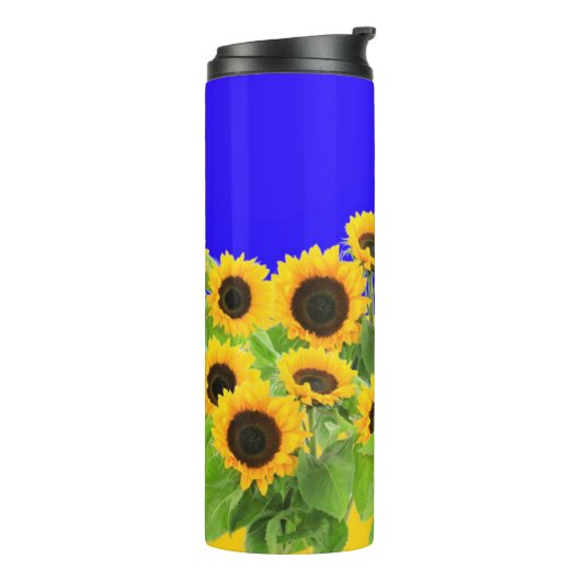 Zonnebloemen Thermische Tumbler Oekraïense vlag kl Thermosbeker (Gedraaid links)