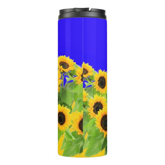 Zonnebloemen Thermische Tumbler Oekraïense vlag kl Thermosbeker (Achterkant)
