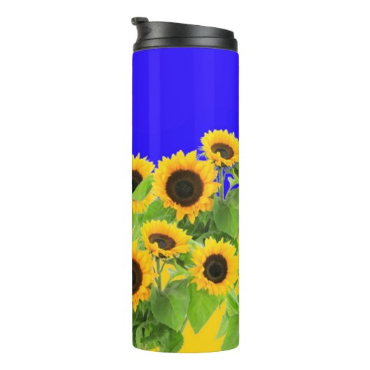 Zonnebloemen Thermische Tumbler Oekraïense vlag kl Thermosbeker (Geroteerd rechts)