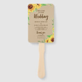 Zonnebloemen Trouwprogramma Fan Handwaaier (Voorkant)