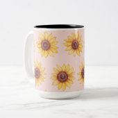 "Zonnebloemen" Tweekleurige Koffiemok (Voorkant links)