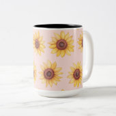 "Zonnebloemen" Tweekleurige Koffiemok (Voorkant rechts)