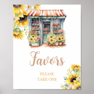 Zonnebloemen uit de markt Vrijgezellenfeest gunste Poster