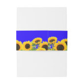 Zonnebloemen uitnodiging buik band Oekraïense kleu Uitnodigingen Wikkel (Achterkant Voorbeeld)