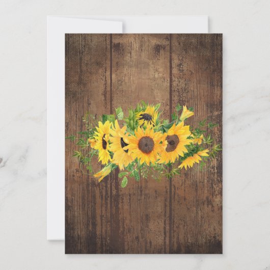 Zonnebloemen Uitnodiging Westerne partij (Achterkant)