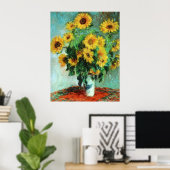 Zonnebloemen van Claude Monet Poster (Thuiskantoor)