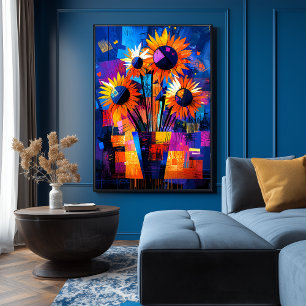 Zonnebloemen – Van Gogh Opnieuw Levendig Abstract Poster