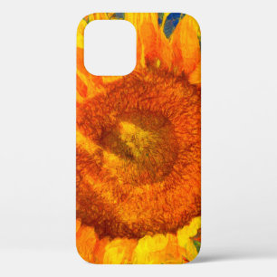 Zonnebloemen. Van Gogh stijl imitatie. iPhone 12 Hoesje