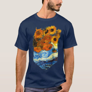 Zonnebloemen Van    GoghVintage Floral Pocket T-shirt