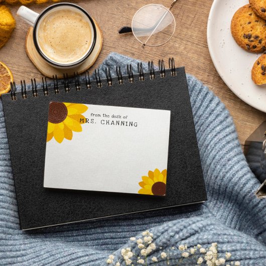 Zonnebloemen van het bureau van de leraar post-it® notes