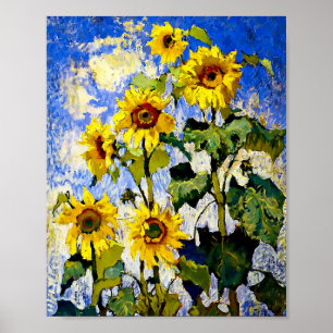 Zonnebloemen van Konstantin Gorbatov Poster