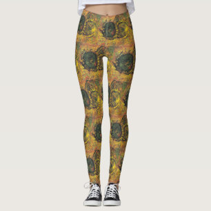 Zonnebloemen van Van Gogh - Vintage Gouden Bloemst Leggings