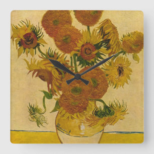 Zonnebloemen van Vincent van Gogh, 1878 Vierkante Klok
