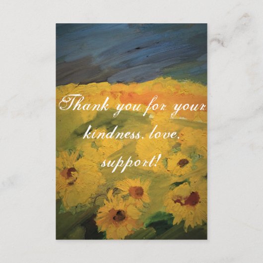 Zonnebloemen Veldkunst, Hartelijk dank Informatiekaartje (Achterkant)
