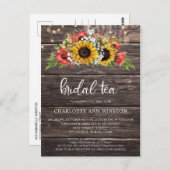 Zonnebloemen Verlichting Bruilofts Uitnodiging voo (Voorkant / Achterkant)