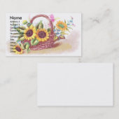 Zonnebloemen Victoriaans handelskaart Visitekaartje (Voorkant / Achterkant)