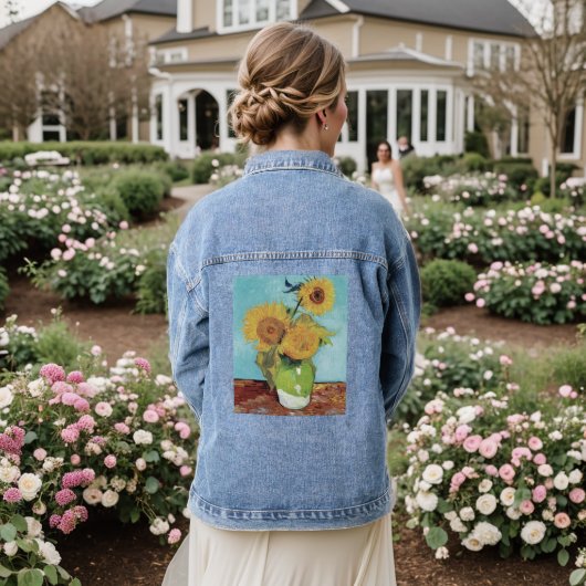 Zonnebloemen, Vincent van Gogh Denim Jacket (Huwelijk Achterkant)