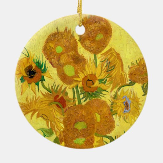 Zonnebloemen, Vincent van Gogh Keramisch Ornament (Achterkant)