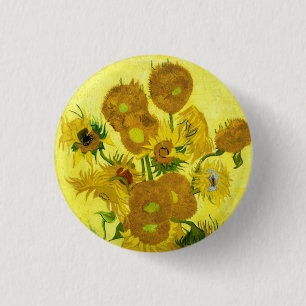 Zonnebloemen Vincent van Gogh Ronde Button 3,2 Cm