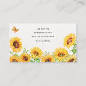 Zonnebloemen Visitekaartje (Achterkant)