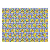 Zonnebloemen Vlinders Blue Gingham Tafelkleed (Voorkant (Horizontaal))