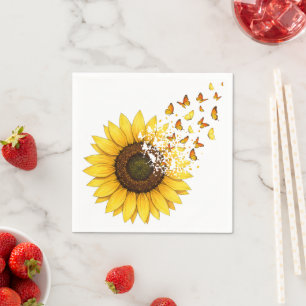 Zonnebloemen Vlinders Servet
