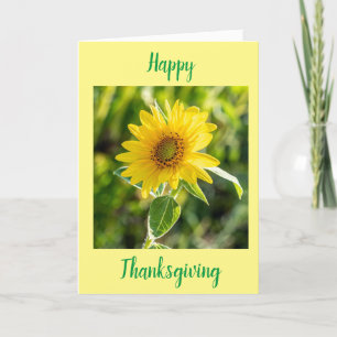 ZONNEBLOEMEN VOOR EEN "PRETTIG THANKSGIVING" WENS FEESTDAGEN KAART
