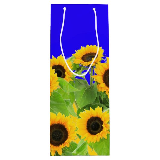 Zonnebloemen - Vrijheid Oekraïne Vrede Oekraïense Wijn Cadeautas (Achterkant)