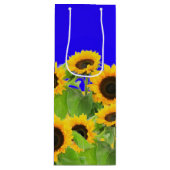 Zonnebloemen - Vrijheid Oekraïne Vrede Oekraïense Wijn Cadeautas (Voorkant)