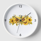 Zonnebloemen wandklok (Voorkant)