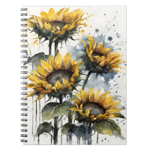 Zonnebloemen - Waterverf bloemen Notitieboek