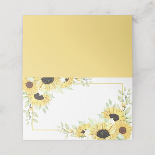 Zonnebloemen Waterverf Gele Florale bruiloft (Buitenkant ongevouwen)