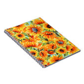 Zonnebloemen Waterverf: naadloze illustratie Notitieboek (Rechterzijde)