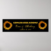 Zonnebloemen Weddenschap of Verloving Banner Poster (Voorkant)