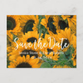 Zonnebloemen Weddenschap Save the Date Aankondigingskaart (Voorkant)