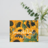 Zonnebloemen Weddenschap Save the Date Aankondigingskaart (Staand voorkant)