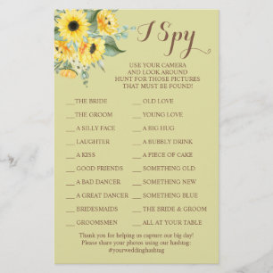 Zonnebloemen Weddenschappen Receptie I Spy Game Ka Flyer