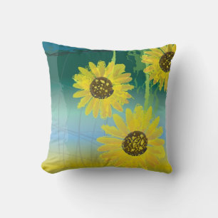 Zonnebloemen werpen kussen