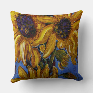 Zonnebloemen werpen kussen
